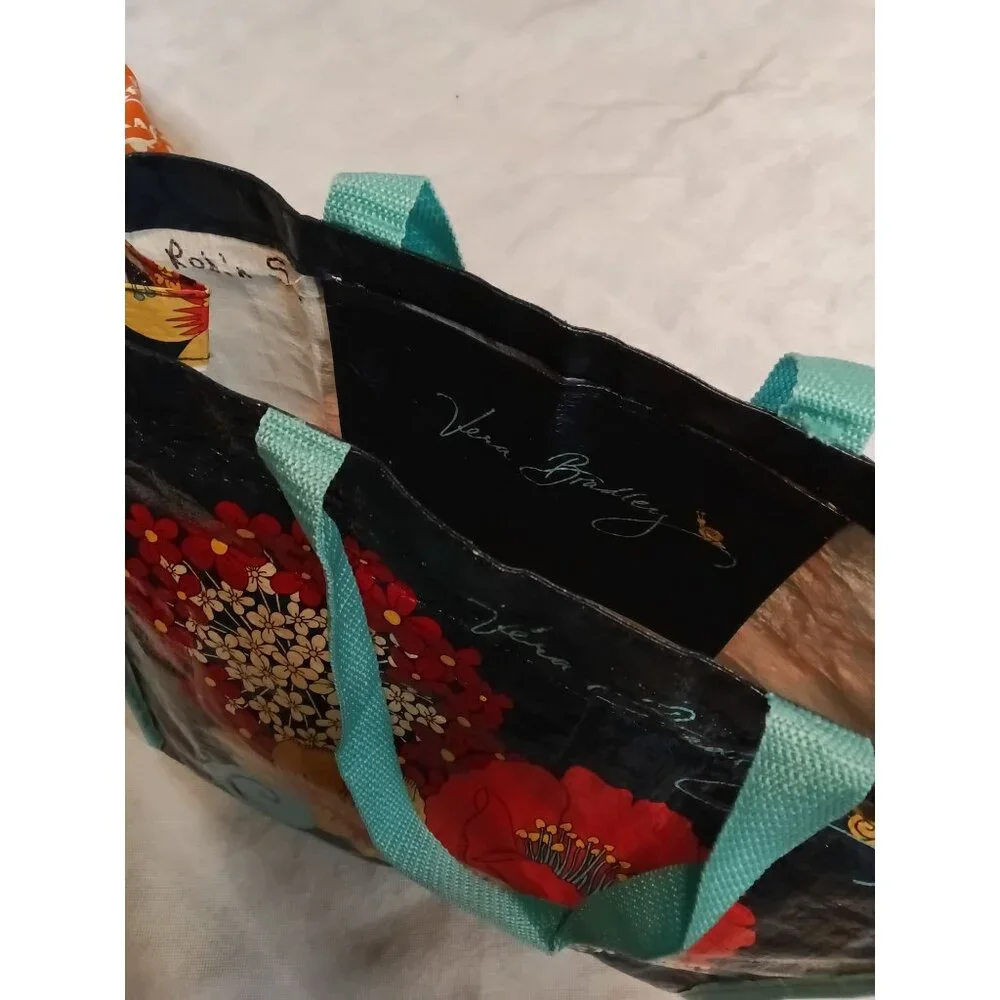 Vera Bradley Reusable Tote Bag Floral & Snail Design - Picture 5 of 6